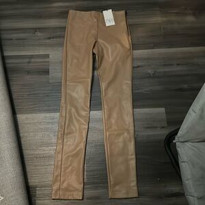 Zara leather leggings